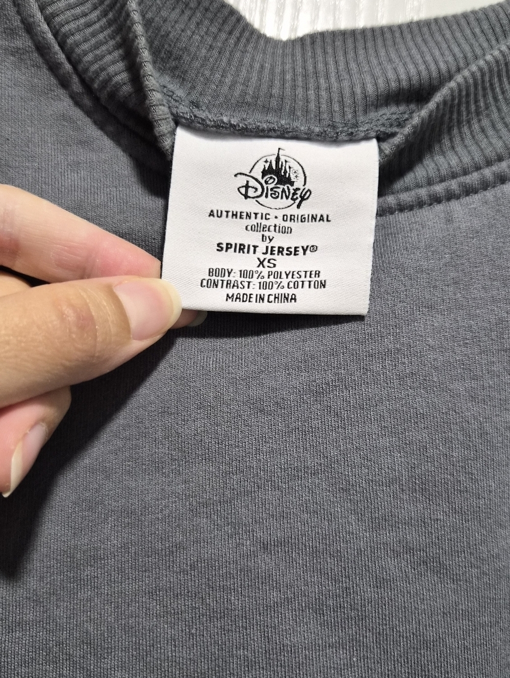 Disneyland Mickey Mouse Velour Gray Fleece Spirit Jersey Pullover Size XS - Picture 6 of 7